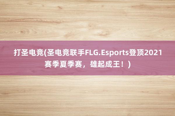 打圣电竞(圣电竞联手FLG.Esports登顶2021赛季夏季赛，雄起成王！)