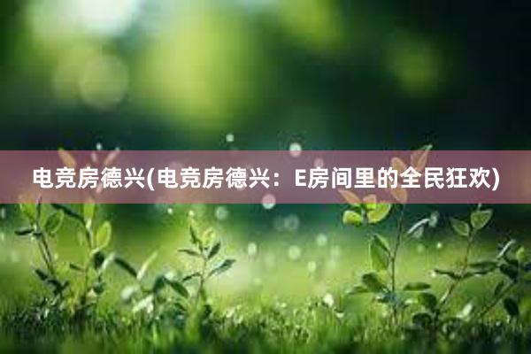 电竞房德兴(电竞房德兴：E房间里的全民狂欢)