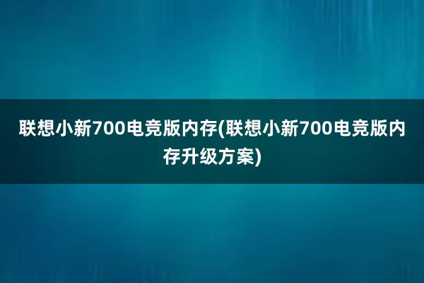 联想小新700电竞版内存(联想小新700电竞版内存升级方案)