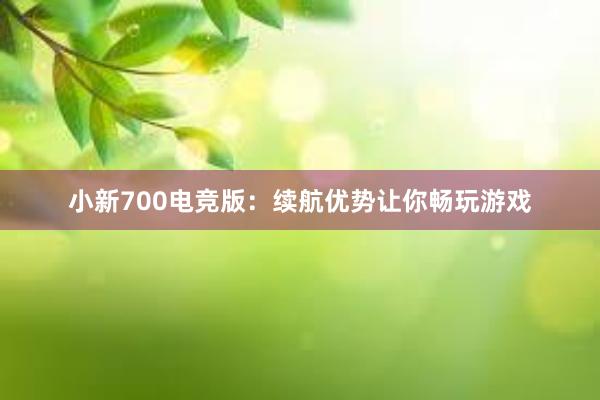 小新700电竞版：续航优势让你畅玩游戏