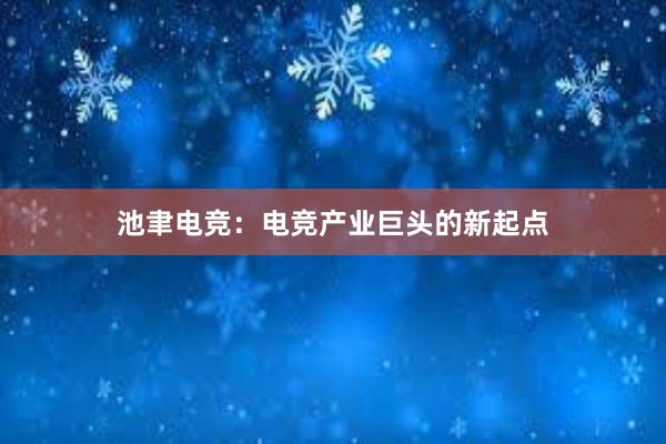 池聿电竞：电竞产业巨头的新起点